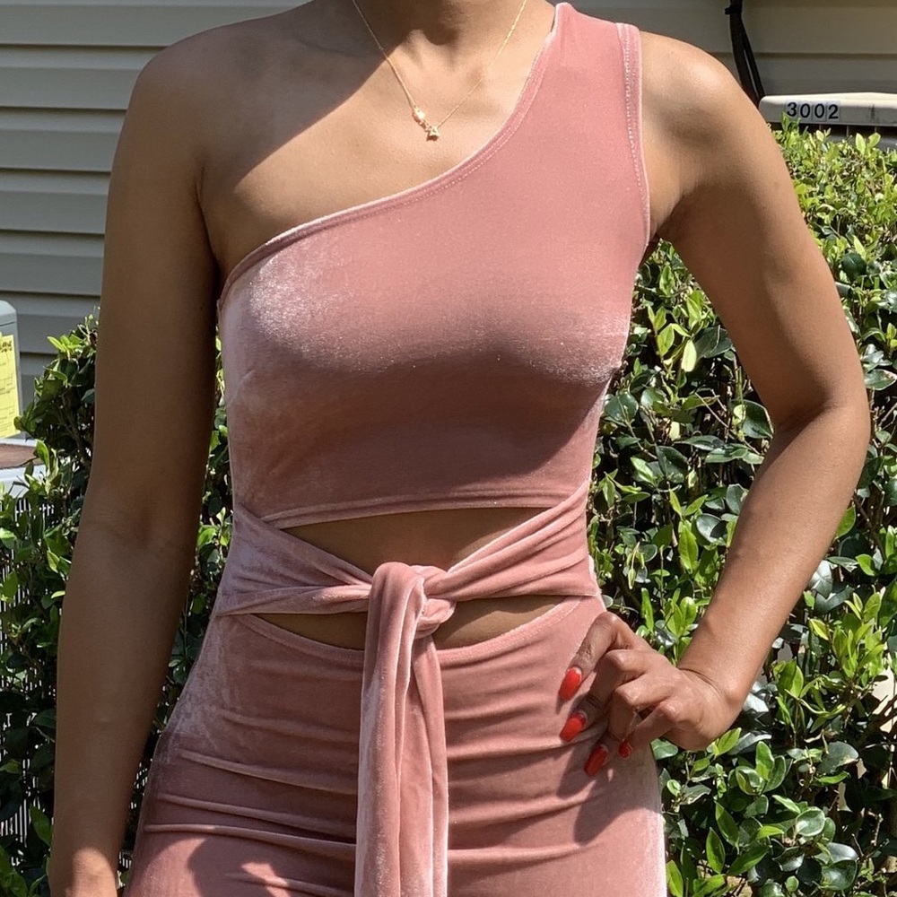 Pink One Shoulder Jumpsuit